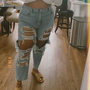 American Eagle Distressed Mom Jeans